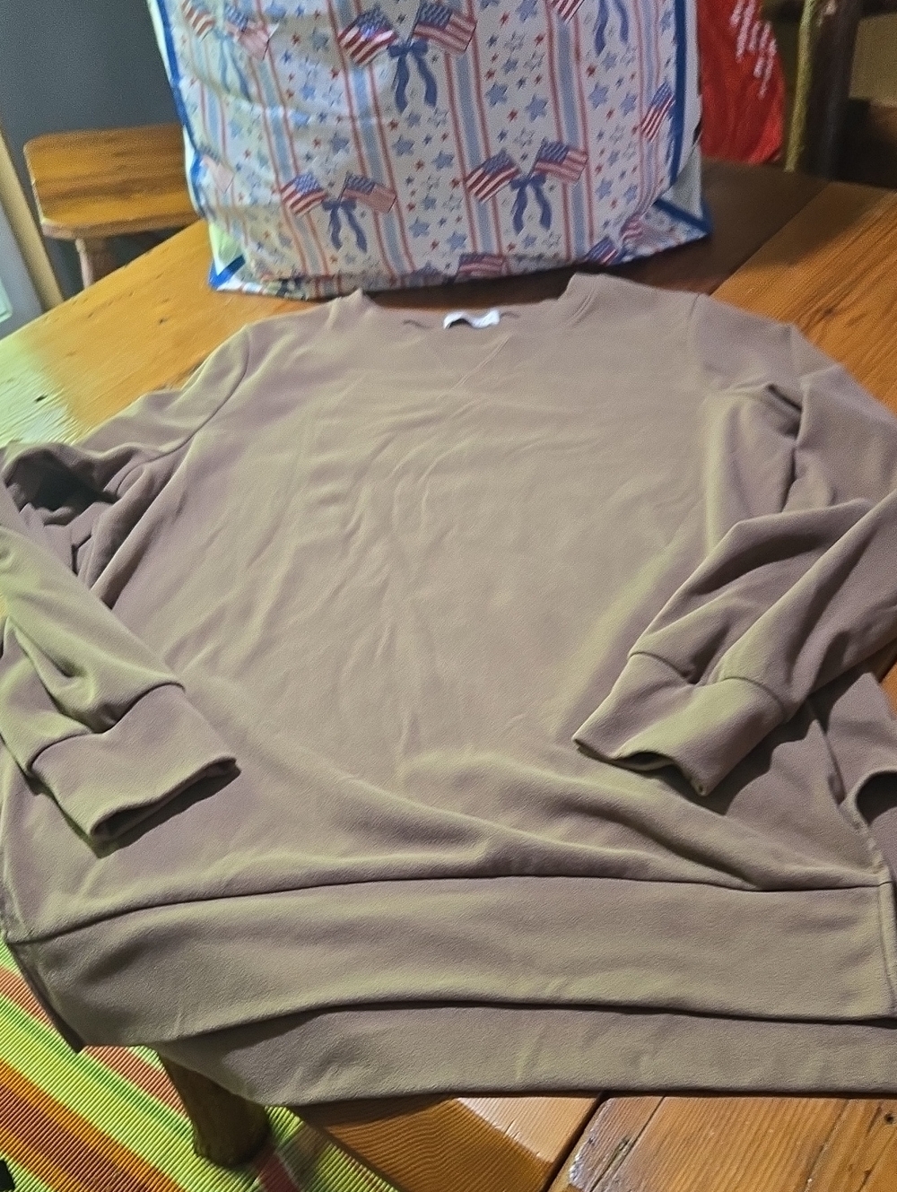 Moshu Sz Xl Taupe Crewneck Sweatshirt - Minimal Pullover